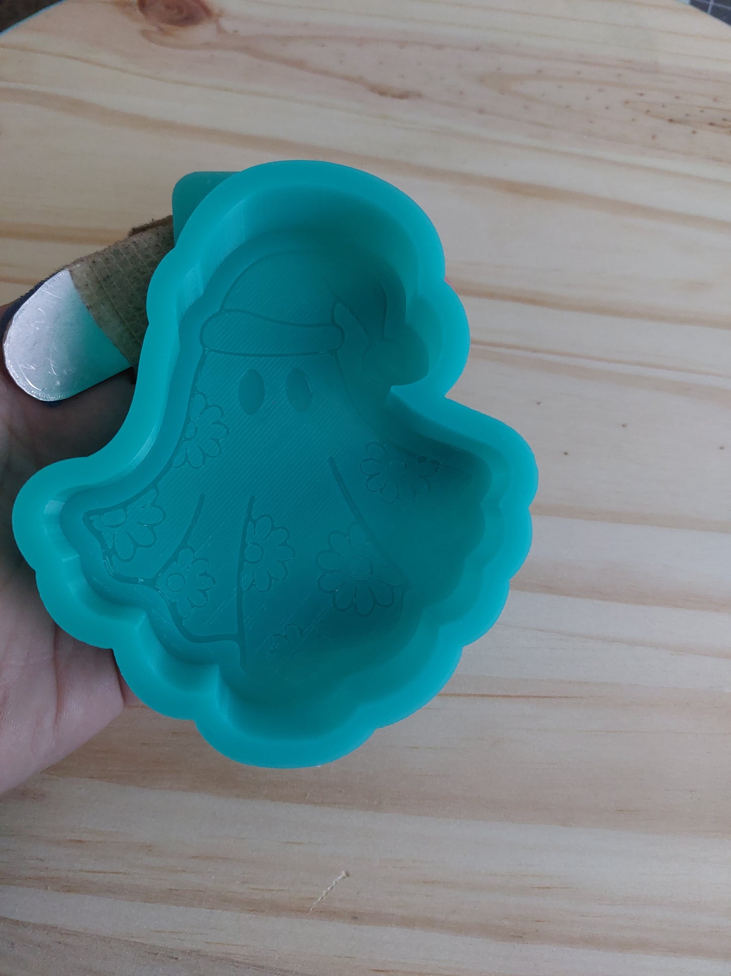 Floral Santa Ghost Silicone Mold (B11)