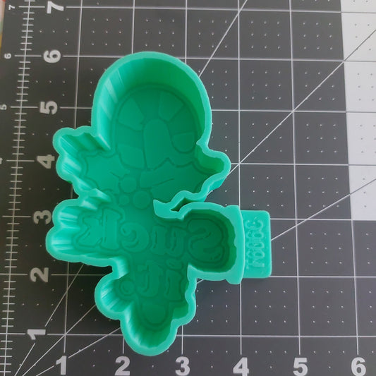 Suck It Candy Cane Girl Silicone Mold (B12)